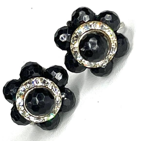 Authentic Original Vintage Style Jewelry - Vintage Earrings Austrian Crystal Rhinestone Vtg Costume Jewelry LOT JU09